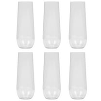 Stemless Plastic Champagne Flutes 6Pcs 9oz Unbreakable Glasses for Weddings