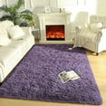 thumbnail image 4 of Arogan Soft Fluffy Area Rug Modern Shaggy Bedroom Rugs for Kids Room Nursery Rug Floor Carpets, 5.3'x 7.5',Gray Purple, 4 of 7