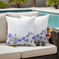 thumbnail image 5 of Spring Farmhouse Pillow Covers 2 Pack Style Plant Blue Flowers Butterfly Pillowcase Waterproof Outdoor Throw Pillow Cover for Patio Garden Square Cushion 16”x16”, 5 of 9