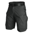 thumbnail image 2 of Zimjoy Black Cargo Shorts for Men Waterproof Velcro Tabs Knee-Length Shorts Training Elastic Back Waist Multi Pocket Ripstop Work Shorts, Black 2XL, 2 of 9