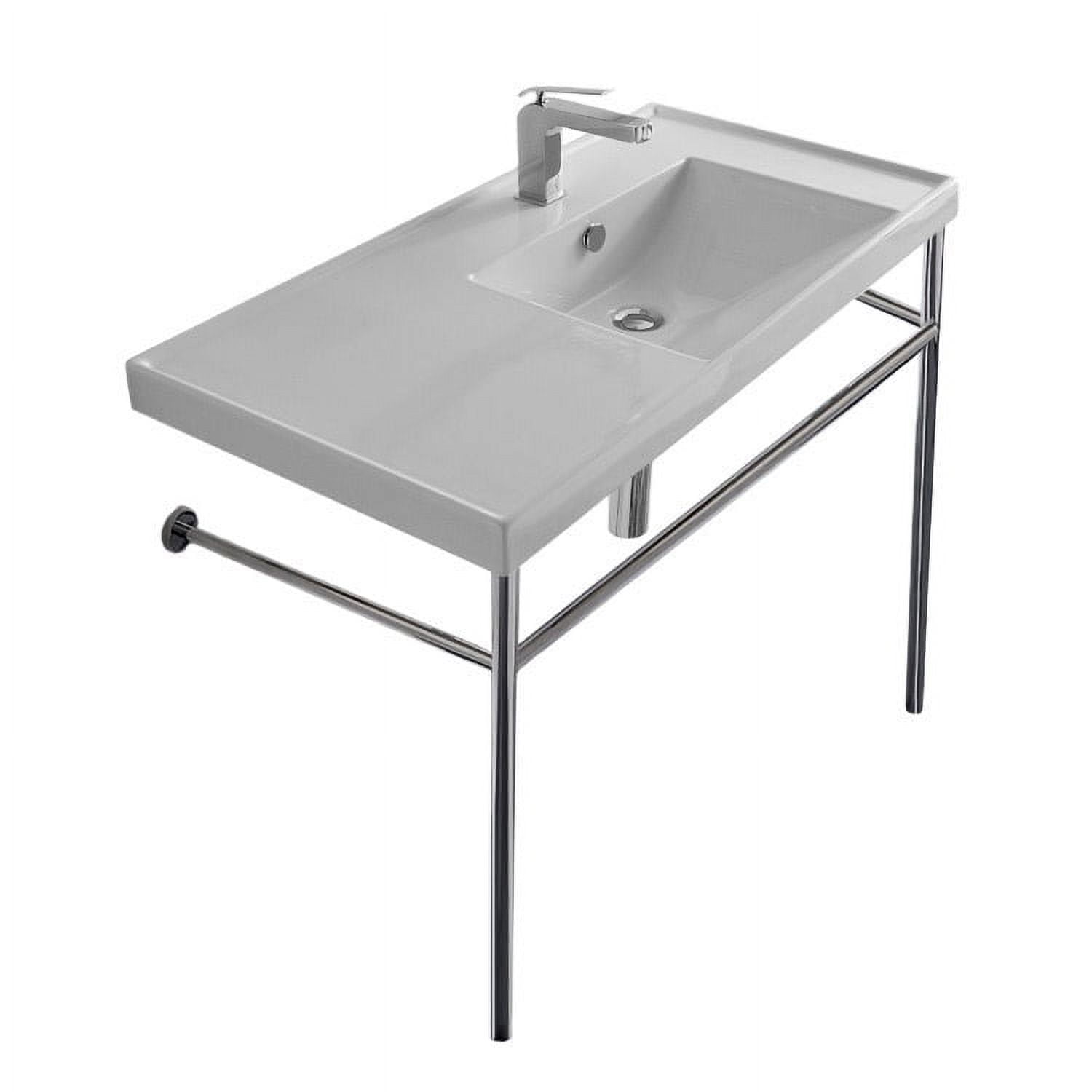 Nameeks Scarabeo 3009-CON-One Hole Ml 36-3/16" Rectangular Ceramic Console Bathroom Sink -