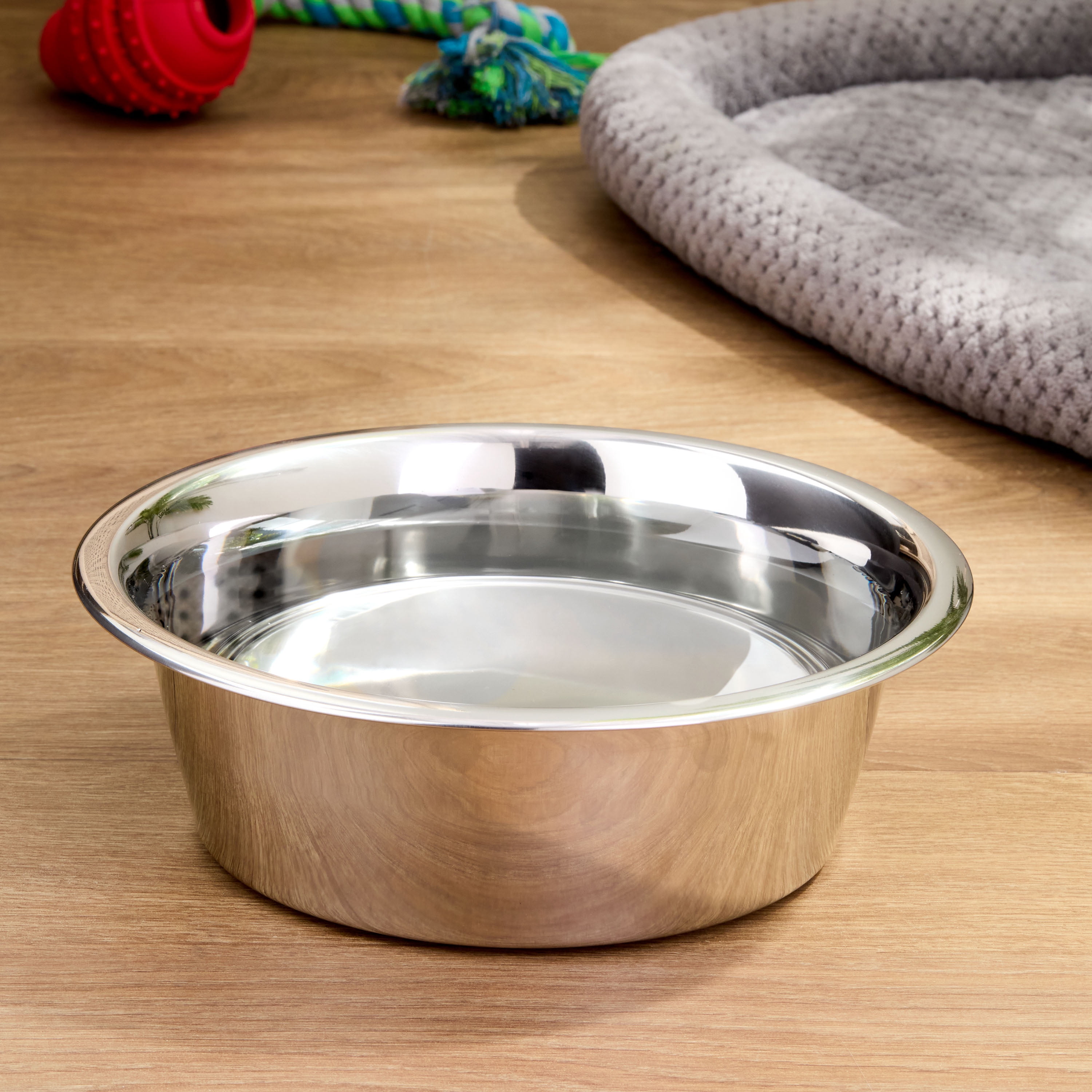 (2 pack) Vibrant Life Medium 7.6-Cup Stainless Steel Pet Bowl, Silver