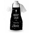 thumbnail image 4 of Keep Calm Apron, Watch the Movie Words for Film Buffs Grungy Weathered Backdrop with Old Camera, Unisex Kitchen Bib with Adjustable Neck for Cooking Gardening, Adult Size, Black White, by Ambesonne, 4 of 4
