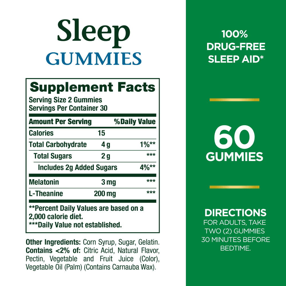 Nature’s Bounty Sleep Gummies, Melatonin 3mg, Sleep Support Supplement, Topical Punch, 60 Ct - image 3 of 8