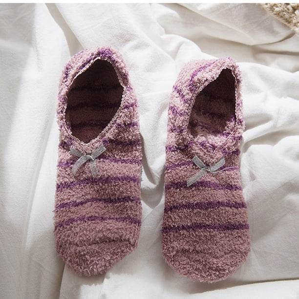 Calcetines de invierno para mujer, estampados de lana de cordero, antideslizantes, de algodón
