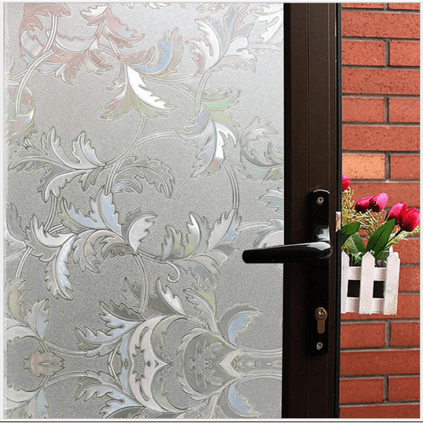 1 Roll Glass Window Film Decorative Window Stickers Waterproof Privacy Window Clings Stained Glass Window Vinyl Translucent Frosted Window Cover Non Adhesive Anti Uv 18x79inch Walmart Com
