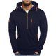 thumbnail image 2 of pstuiky Camisas de manga larga abrigadas para hombre, Sudadera con capucha de manga larga, color liso, con media cremallera y múltiples bolsillos para hombre Tops casuales para hombres xxl, 2 of 5
