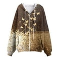 thumbnail image 4 of zaveiop Women's Zipper Connecting Butterfly Printing Hatshirt Y2K Zipper Retro -graphic Hoodie (Z3-Gold, 3XL), 4 of 7