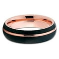 thumbnail image 3 of Silly Kings Jewelry Black Tungsten - 6mm- Wedding Band - Brush - Rose Gold Tungsten Wedding Ring (11), 3 of 4