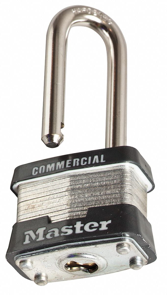 Master Lock Keyed Padlock, 3/4 in,Rectangle,Silver  1KALJ