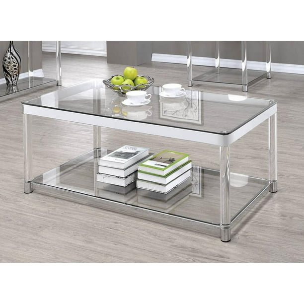 Co Glass Top Coffee Table Chrome, Affordable Glass Coffee Tables