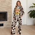 thumbnail image 4 of Xixirimido Highland Cattle Sunflower Cowhide Brown Print Women's 2 Piece Outfits Lounge Set Mock Neck Long Sleeve Sweatshirt With Wide Leg Pants Sweatsuits Fall Fashion Airport Tracksuit, Medium, 4 of 7