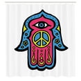 thumbnail image 3 of Ambesonne Hamsa Shower Curtain, Hippie Boho Hand, 69"Wx70"L, Pink Blue Yellow, 3 of 5