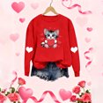 thumbnail image 5 of Qulqfy Womens Valentines Day Tops Long Sleeve Cat Print Dating Sweatshirts Crew Neck Gray Workout Cute Shirts for Women L, 5 of 5