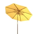 thumbnail image 3 of SAFAVIEH Cannes 9' Market Push Wooden Patio Umbrella, Yellow, 3 of 5