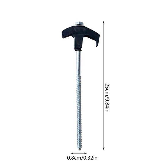 10Pcs Heavy Duty Screw-In Tent Stakes | Carbon Steel Rust-Resistant Ice Shanty Anchors | Includes Cloth Bag for Outdoor Camping, Patio & Garden Canopies