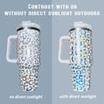 thumbnail image 5 of 40 oz Tumbler with Handle Holographic Glitter Leopard 40oz Tumbler with Lid Straw Double Insulated Travel Coffee Mug, 5 of 6