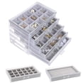 thumbnail image 1 of Caja de Joyería de - Organizador de Joyas de con 5 Cajones de Terciopelo para Aretes Anillos Pulseras Collares y Otras Joyas (Plata), 1 of 7