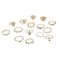 thumbnail image 2 of 15Pcs/Set Fashion Ring Artistic Alloy Heart Faux Crystal Finger Ring for Daily Wear, 2 of 7