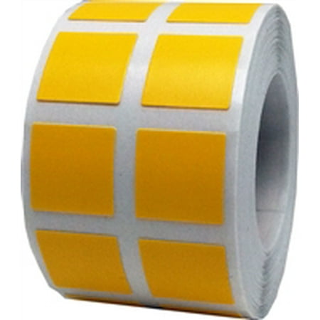 Yellow Square Stickers, 0.5 Inch Square, 1000 Labels on a