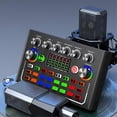 thumbnail image 1 of F009 Audio Mixer Live Sound Card with DJ Mixer Effects and Studio Equipment Voice Changer Podcast Pr, 1 of 5