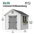 thumbnail image 3 of Little Cottage Co. 8x10 Colonial Williamsburg Shed with Operable Windows and Floor, Outdoor Wood Storage Do-It-Yourself Precut Kit, 3 of 14