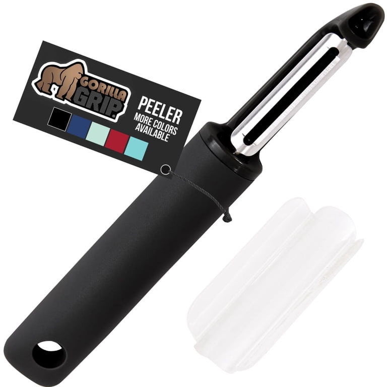 Gorilla Grip Vegetable Peeler, Stainless Steel, Black photo 1