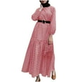 thumbnail image 1 of Robe Mode Femme Col Rond Manches Courtes Ample Mi-Mollet Robe Longue, 1 of 7