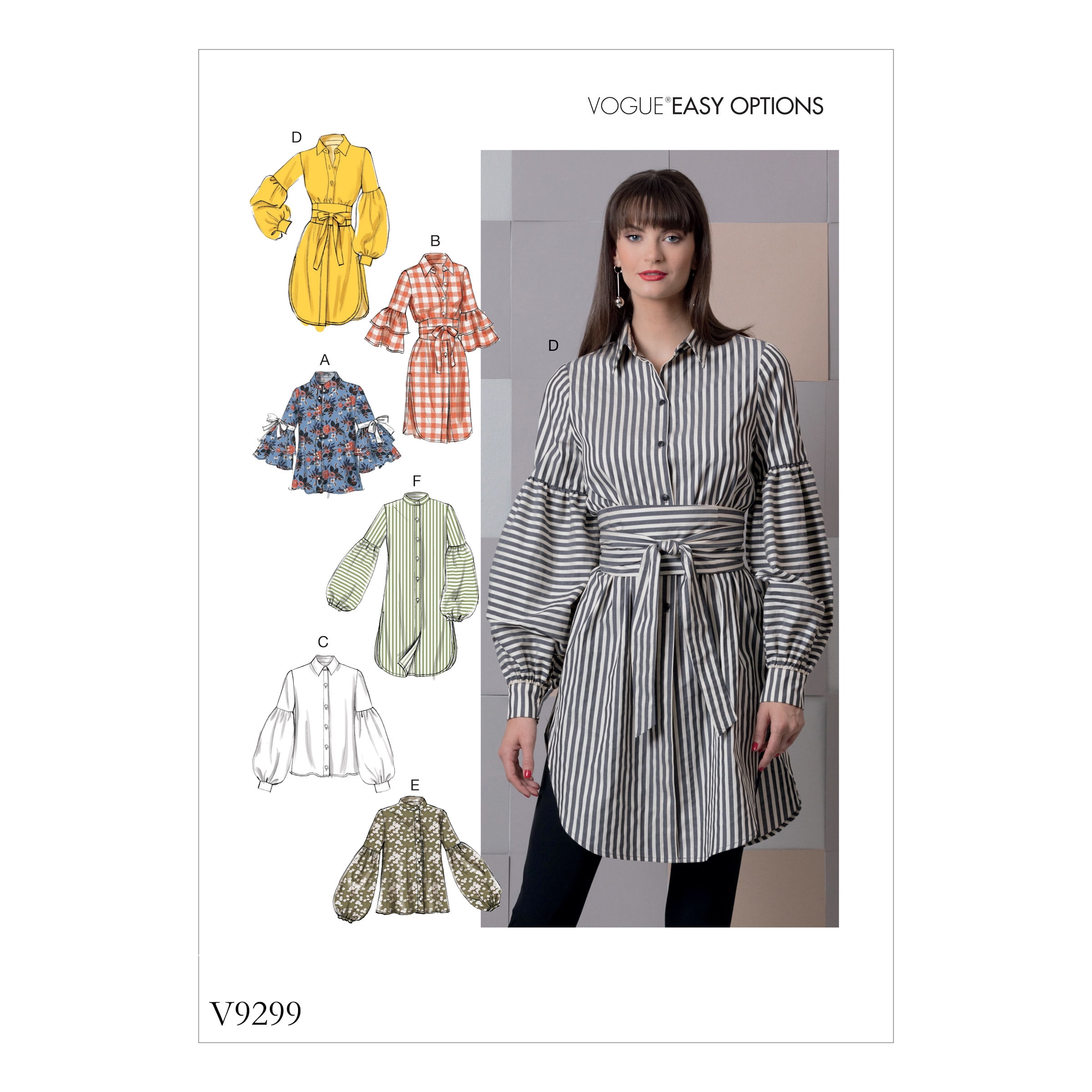 Vogue Pattern Misses' Top and Belt-14-16-18-20-22 - Walmart.com