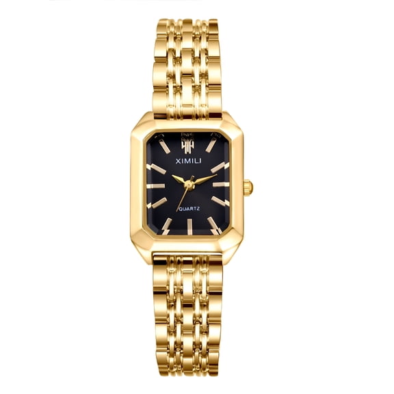 DESIGNICE Square Watches for Women, Gold Stainless Steel Bracelet Ladies Small Face Watches, Dainty Waterproof Women'S Wrist Watches