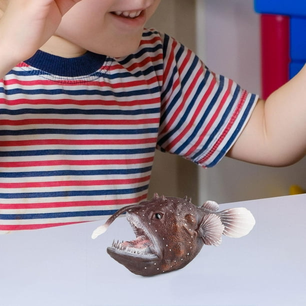 Figuras de peces de pescador, juguete educativo de simulación de linterna, modelo de juguete de Animal marino simulado para favores de fiesta, | en línea