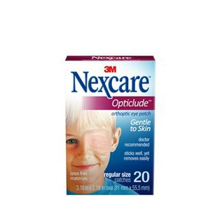 Nexcare Opticlude Orthoptic Eye PatchNexcare Opticlude Orthoptic Eyepatch, Regular, 3.18 in x 2.18 in (81 mm x 55.5 mm), Beige, 20 patches/box
