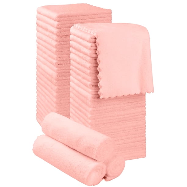 Toallas Orighty Pack de 48 Microfibra 30x30cm Rosa Suave
