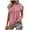 Pink, variant on Kovlvoll Womens Tops Summer 2 Buttons V-Neck Solid Color Short Sleeve Shirts Loose Casual Lightweight Comfy Top Blouse