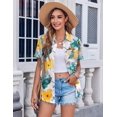 thumbnail image 2 of Blusa Zeagoo de poliéster con estampado floral hawaiano para mujer, 2 of 5