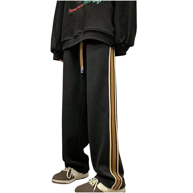 Mefallenssiah Mode Hommes Cordon Élastique Taille Couleur Unie Décontracté Rétro Pantalon de Jogging Longueur
