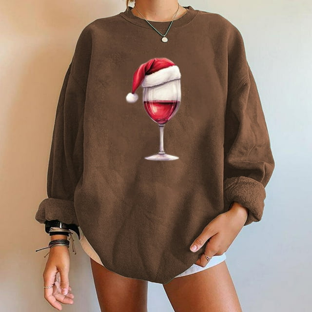 Ensembles de Survêtement pour Femmes Walmart+ Week Aqestyerly Hauts pour Femmes Hiver Mode pour Femmes Automne Hiver Imprimé de Noël Décontracté Sport Survêtements à Col Rond Manches Longues