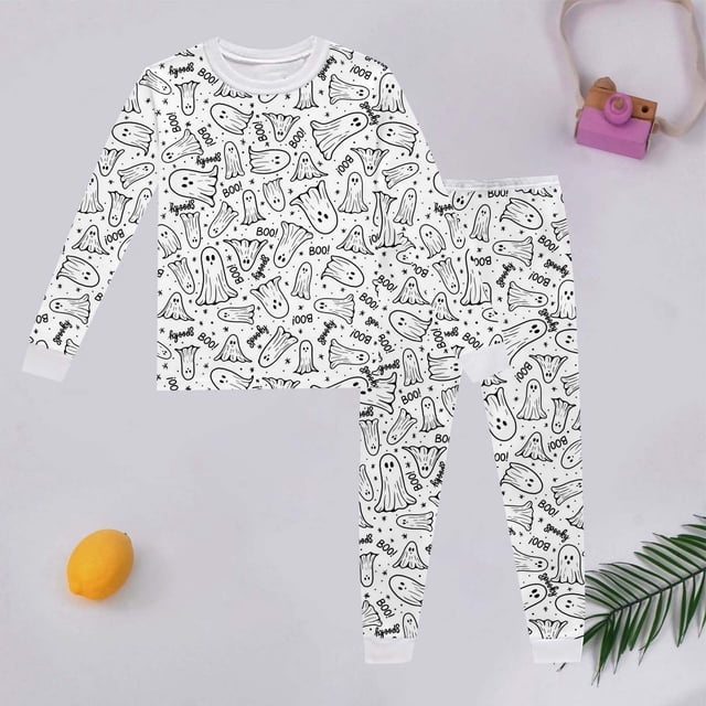 Girls DIY Doodle Pajama Set Hand Drawn Design Comfortable Elastic Waist Soft Loungewear For Spring And Summer Seasons