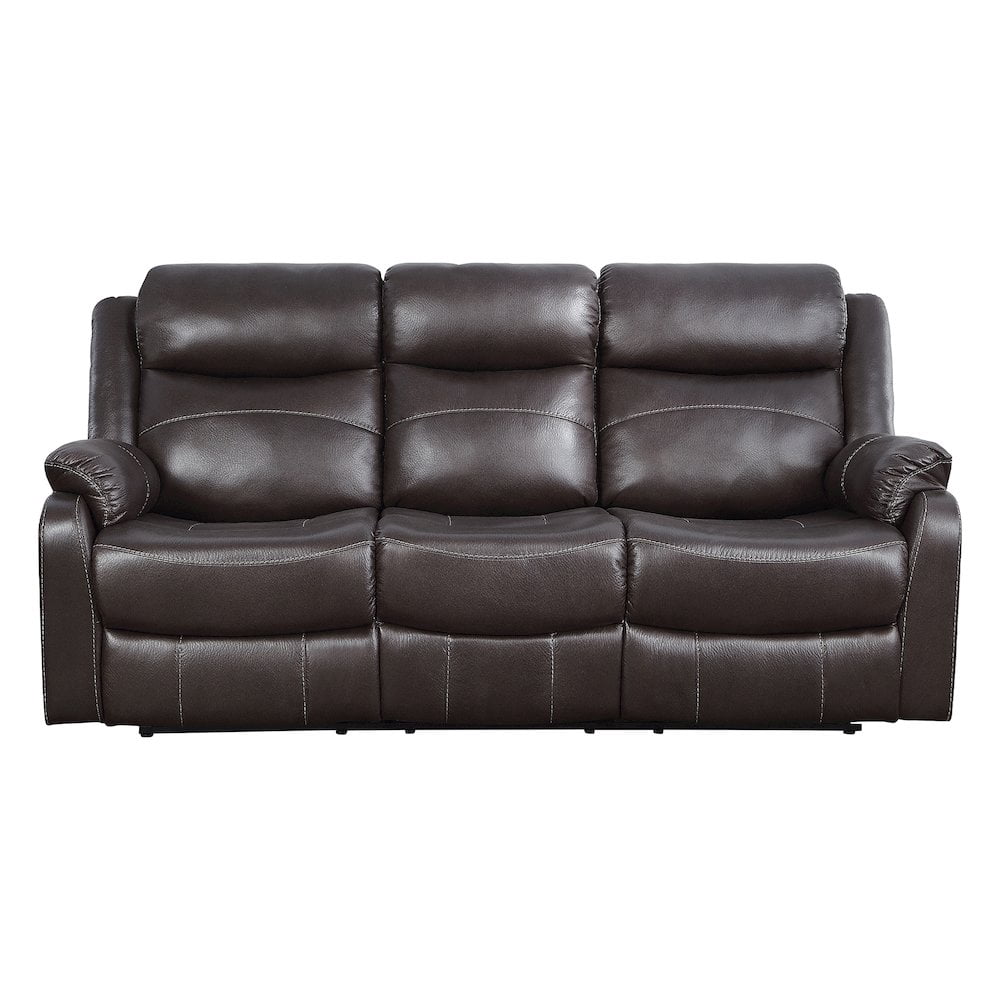 Lexicon Yerba Double Reclining Sofa with Drop-Down Cup Holders in Dark Brown