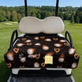 thumbnail image 2 of COEQINE Bag-Style Foldable Golf Cart Seat Cover, Compact Carry Design with Handle, Universal 51.2"x30.3" for Most 2-Seaters, Quilted Polyester, 4 Front Pockets, Heart Fire Golf Ball Print, 2 of 8