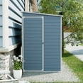 thumbnail image 2 of Olurrisa Upgraded 4x8 FT Outdoor Storage Shed, Grey Resin Shed with Floor and Two Windows, Lockable Doors and Sloping Roof Design for Garden and Patio Storage, 2 of 8
