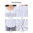 thumbnail image 4 of Fancyglim Women Tank Top V Neck Loose Fit Pleated Sleeveless Shirts White XL, 4 of 7