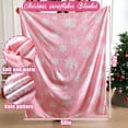thumbnail image 2 of 50 x 60 Inches Pink Snowflake Christmas Throw Blanket Cute Soft Warm Lightweight Blanket for Sofa Bed Gift Decor, 2 of 7