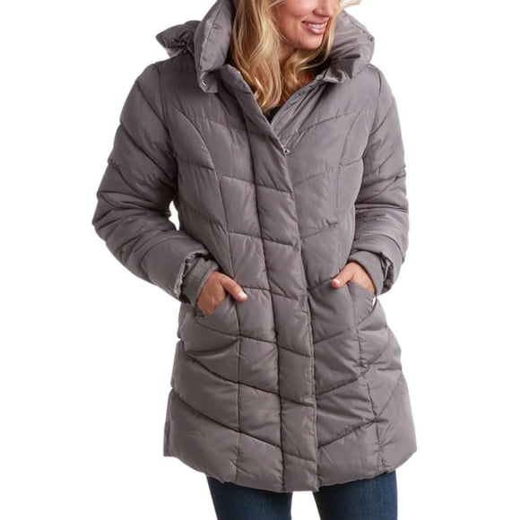 Chaqueta larga Steve Madden para mujer, talla grande, titanio