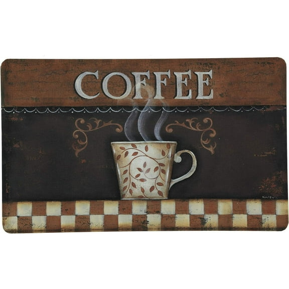 Vintage Coffee Kitchen Rug Mat Non Slip Anti-Fatigue Comfort Floor Mat Bath Rug Doormat Carpet