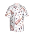 thumbnail image 2 of Hawaiian Shirt For Men, Heart Champagne Mens Button Down Short Sleeve Shirt, Summer Beach Shirts For Men, 2 of 2