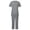 Gray, variant on BiZtdJrK Scrub 2 Piece Outfits for Women Short Sleeve V Neck Scrubs Tops and Pants Sets Stretch Nursing Uniform with Pockets Birthday Gift Gray L
