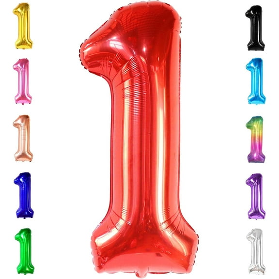 KatchOn, Giant Red One Balloon for First Birthday - 40 Inch | Berry First Birthday Party Supplies | Red 1 Balloon for First Birthday