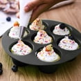 thumbnail image 4 of Universal Muffin Cake Cups Round Food Grade Cake Mold, Non-Stick, Easy to Clean, Air Fryer Accessories (Silicone, 6/7/8 inch, 7 Cup), 4 of 8