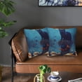 thumbnail image 5 of Halloween Throw Pillow Covers, Halloween Pumpkin Black Cat Halloween Decorations Square Pillow Cases with Invisible Zipper for Bed Couch Sofa, Farmhouse Halloween Decor-2 Pack 18x18, 5 of 6